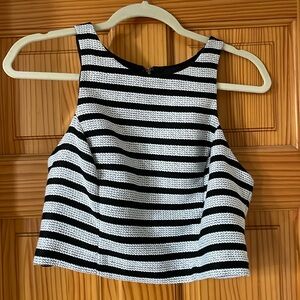 NWT black & white crop top
